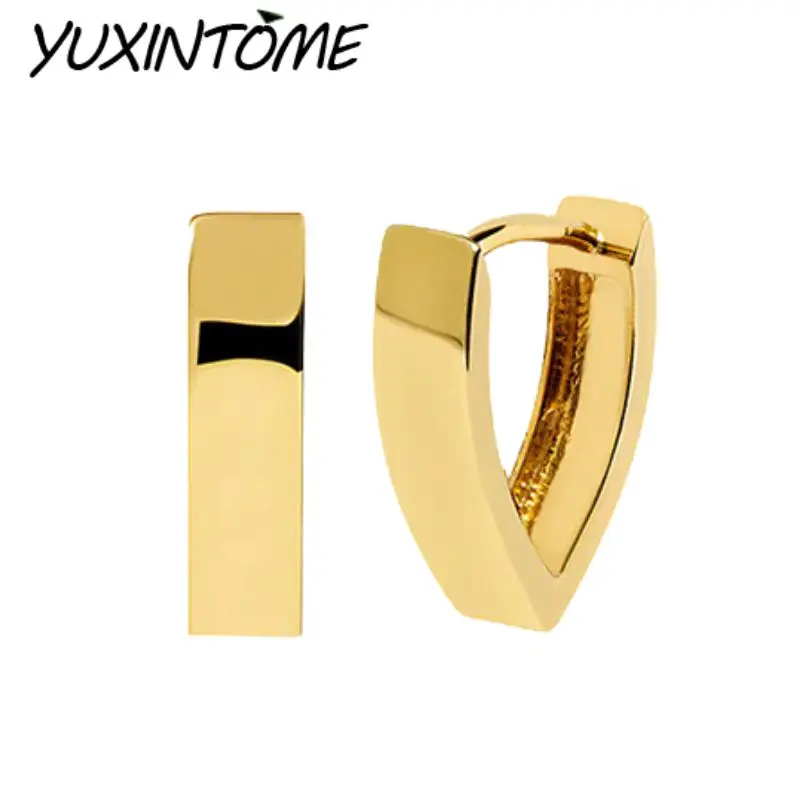 

925 Sterling Silver Needle Simple Temperament and Elegant Inverted Triangle Curved Earrings Women's Casual Fashionable Jewelry