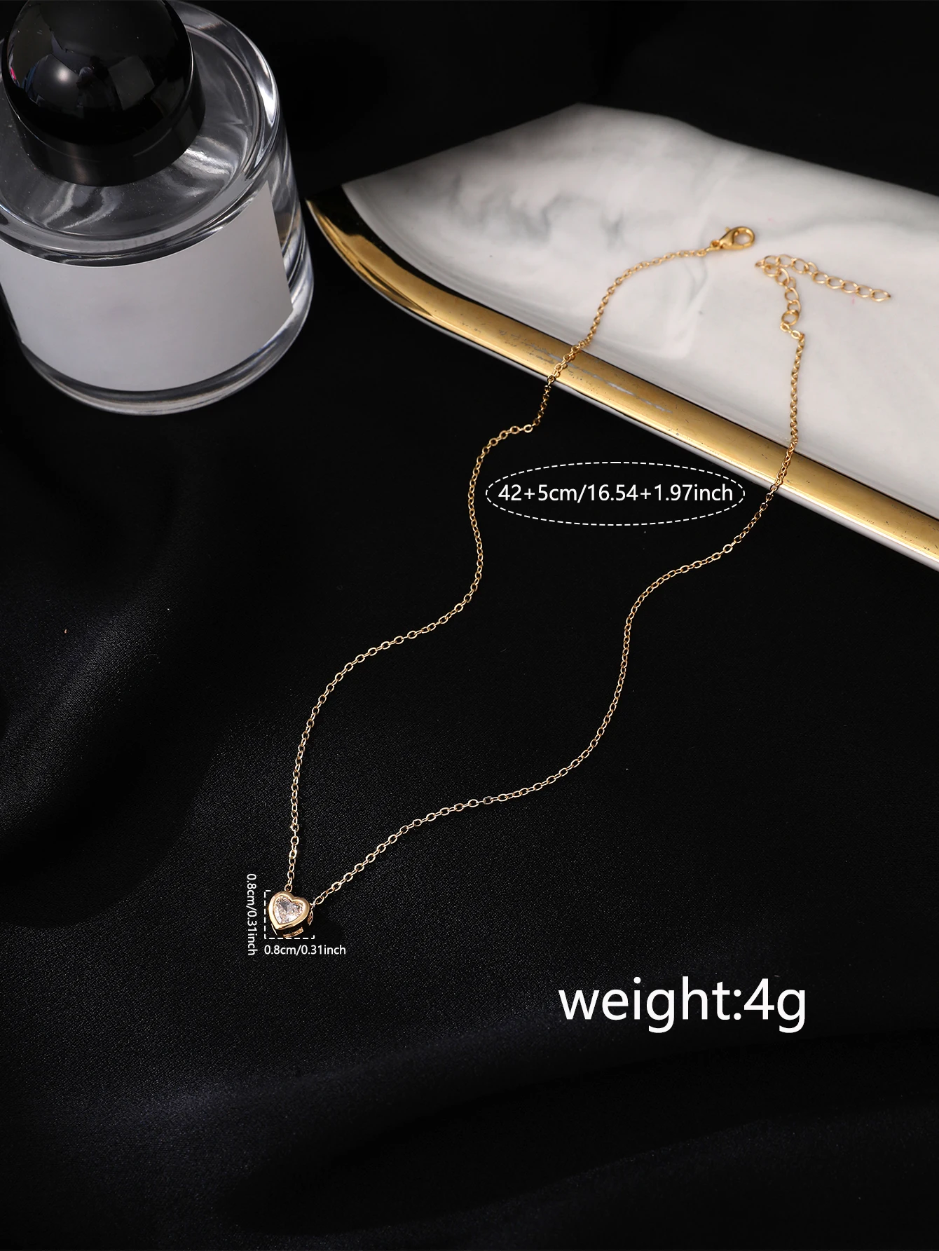 Romantic Cross Chain Sparkling Heart-Shaped Zircon Pendant Concert Party Anniversary Vacation Versatile Elegant Niche Necklace