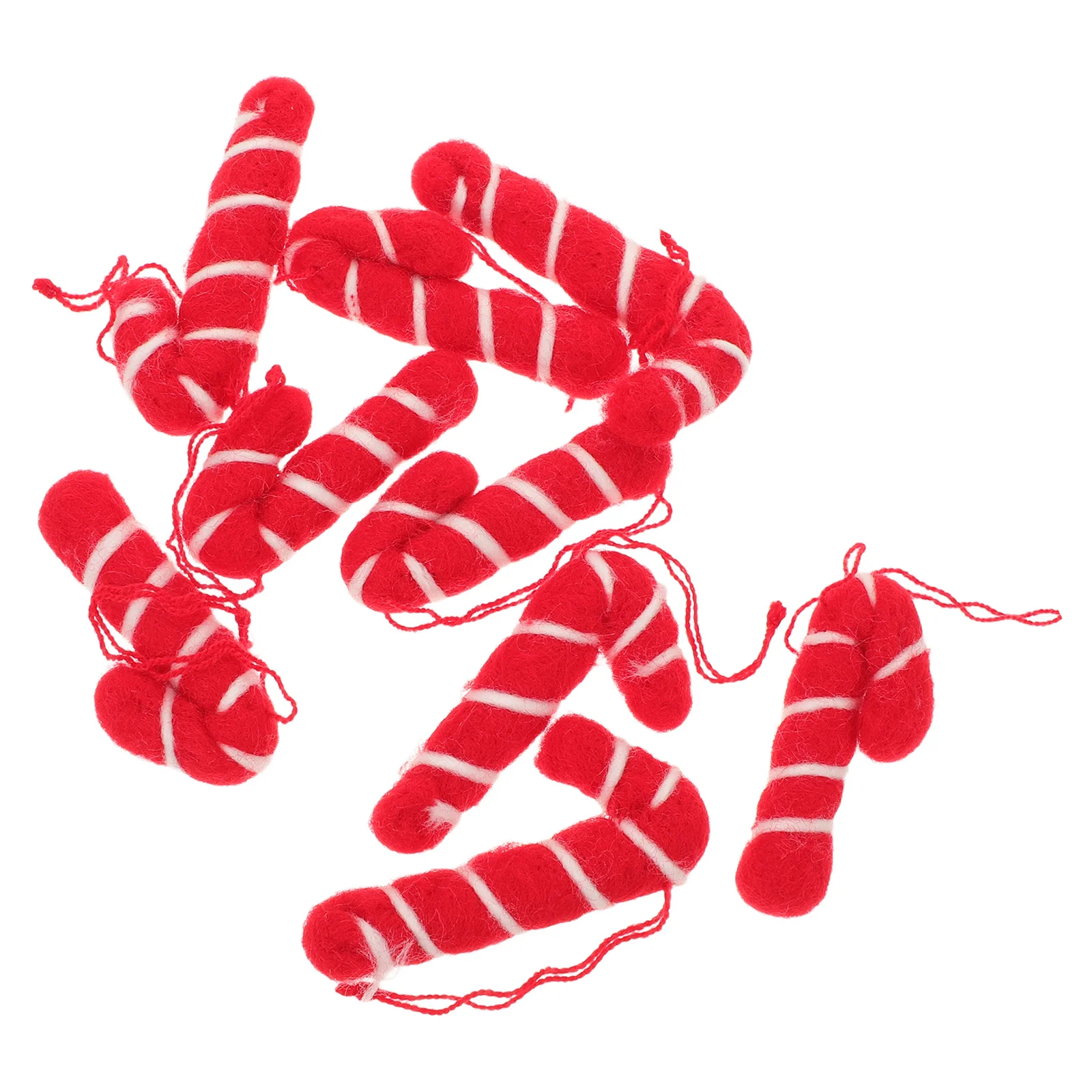 

10 Pcs Christmas Decorations Candy Canes Ornament Collection DIY Felt Ornaments