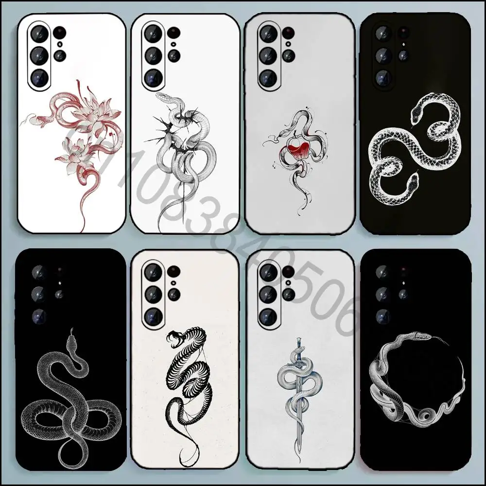 

Snake Phone Case For Samsung Galaxy A13,21s,22,31,32,52,53,71,80,A91 Soft Black Shell