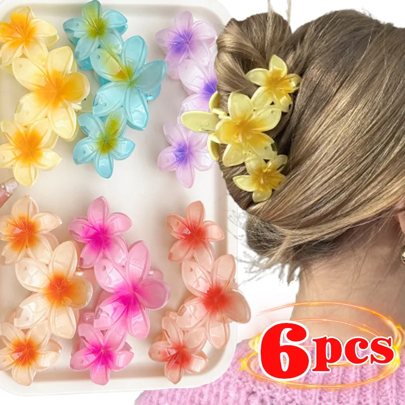 Яйцо Цветы Волосы Когти Назад Головы Модная Ретро Красочная Шпилька Акула Зажим Корейский Стиль Приморский Отдых Девушка Аксессуары Для Волос