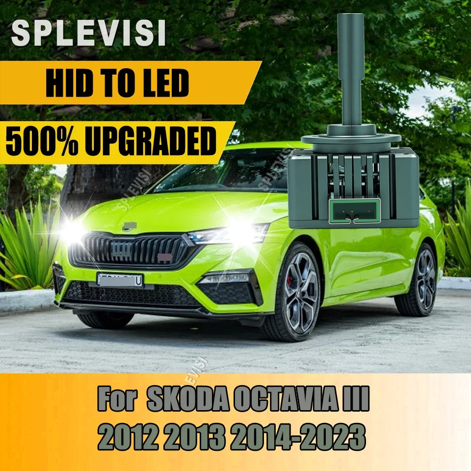 D3S LED Headlight Xenon 1:1 Light Turbo LED Two Side 9575 CSP Chip For SKODA OCTAVIA III 2012 2013 2014 2015 2016 2017 2018-2023