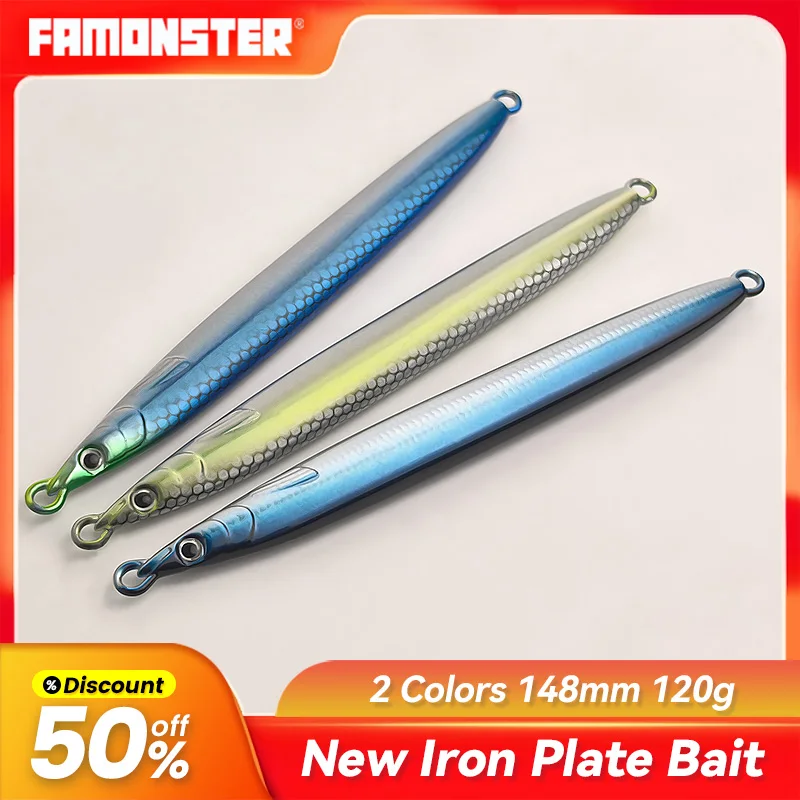 

Famonster 40g 80g 100g Fishing Lure Swimbait Carp Bass Pike Metal Slow VIB Hard Jigging Fast JIG Sinking Trolling Winter Lead B