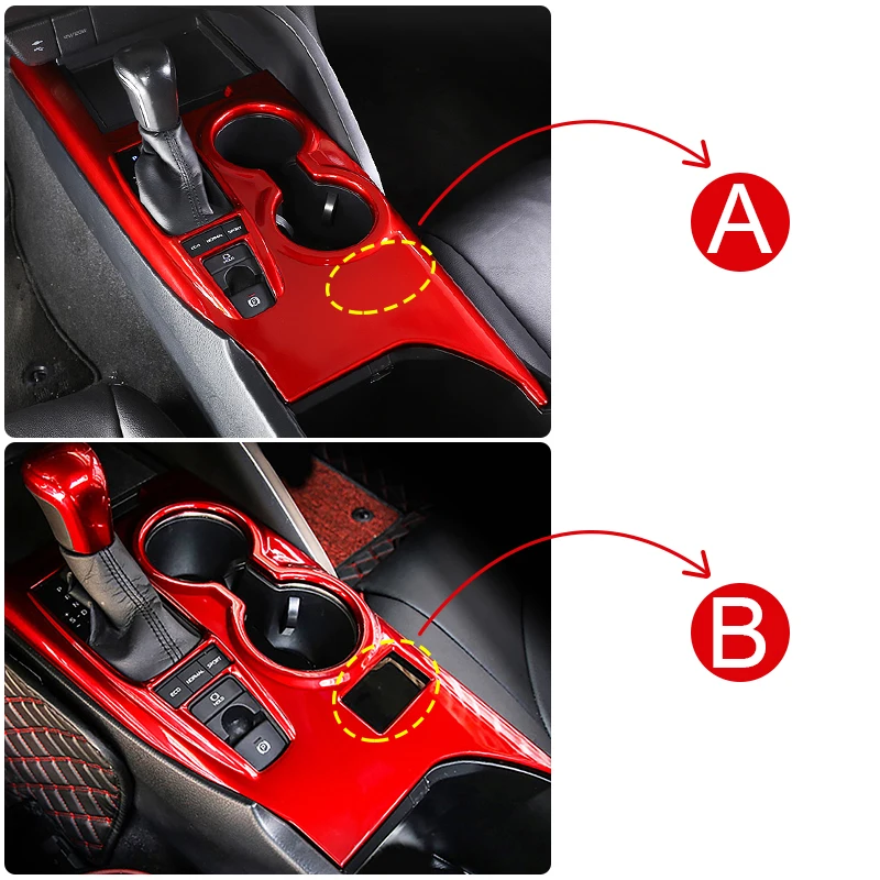 For Toyota Camry 70 XV70 2018-2021 2022 2023 Car Interior Gear Shift Panel Water Cup Holder Frame Cover Sticker Trim Accessories