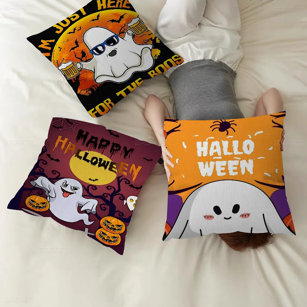 

Halloween Ghost Cushion Cover Pillowcase Upholstery Sofa Throw Pillow Home Decor Pillowcas