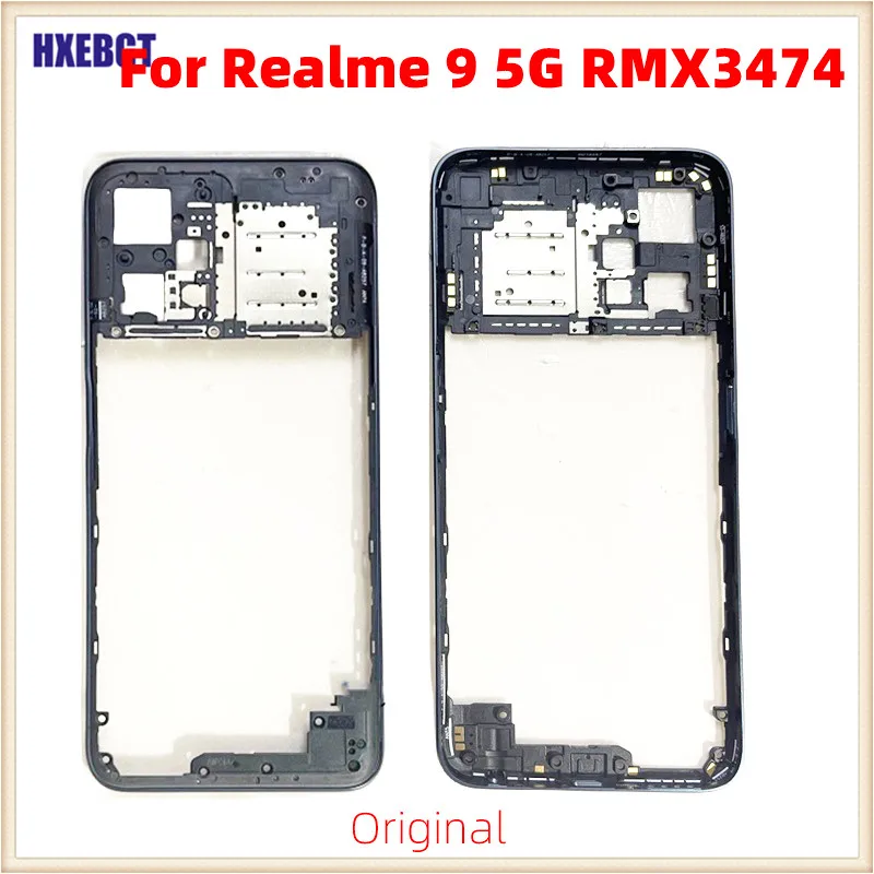 For Realme 9 5G RMX3474 Middle Frame Front Frame Bezel Middle Housing Chassis Smartphone Repair Parts