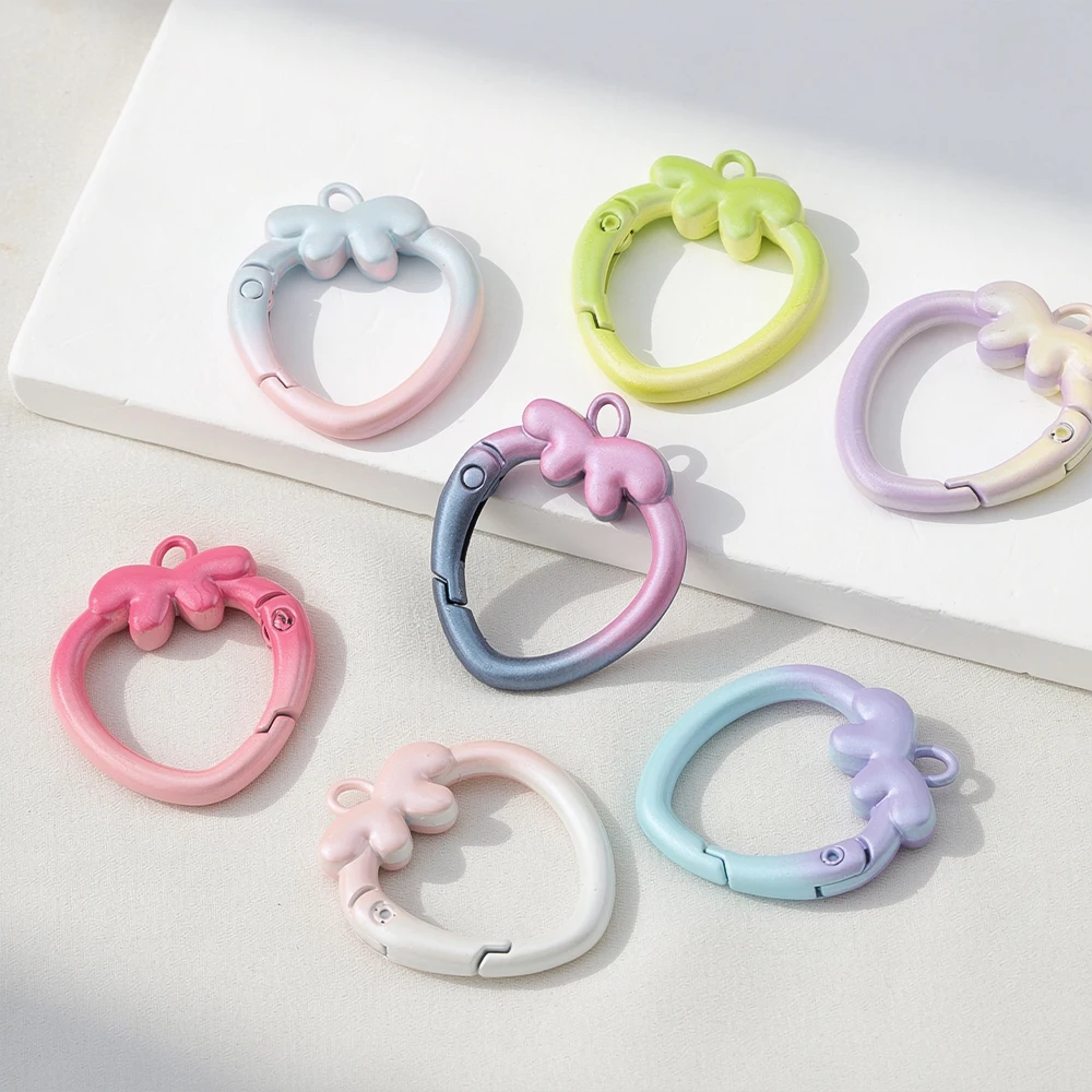 1/2/5pcs Strawberry Lobster Clasps Openable Snap Buckles Hooks Keychain DIY Jewelry Making Charm Bag Key Ring Findings Supplies