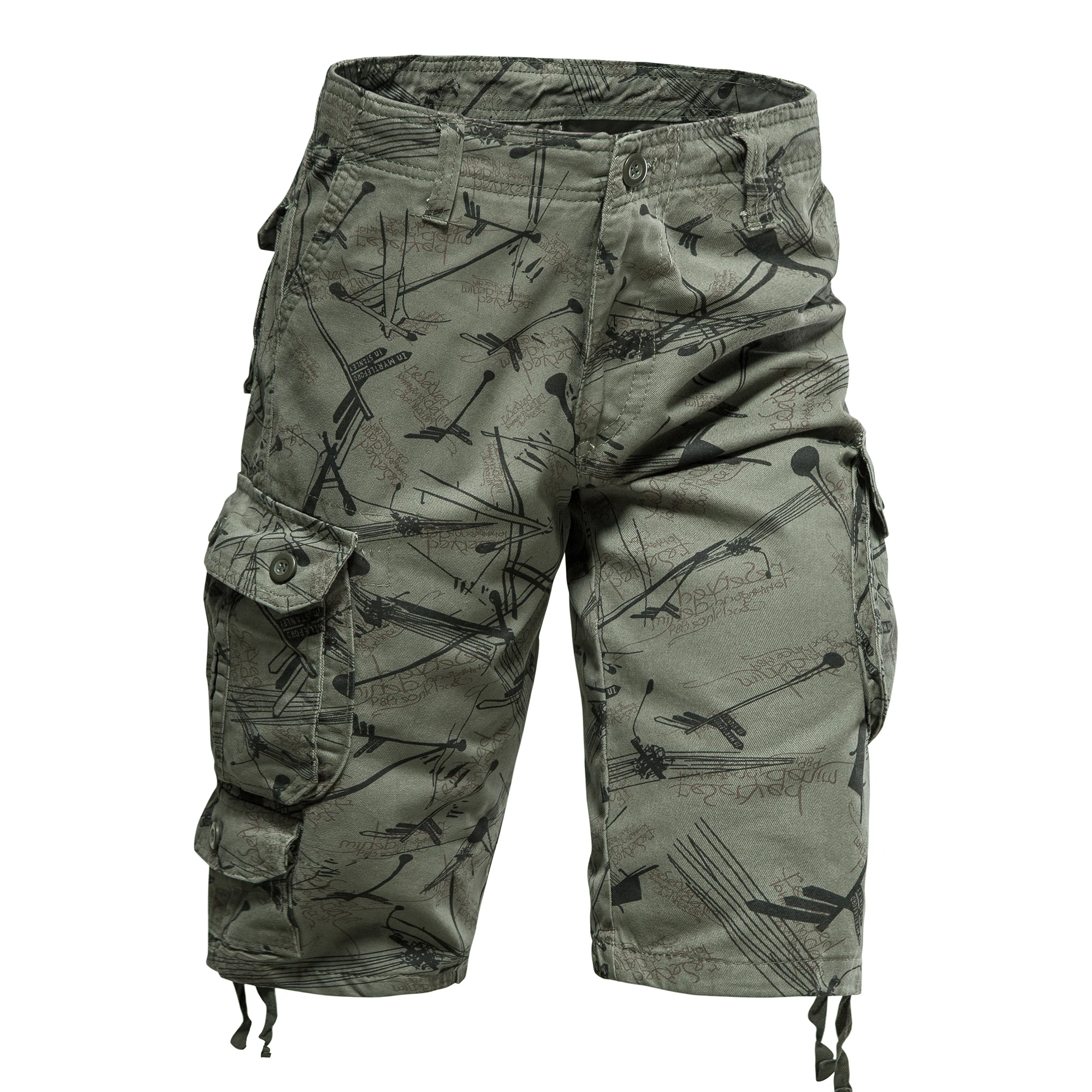 Pantalones cortos de algodón para hombre, Shorts con estampado táctico de moda Y2K para senderismo, trabajo de camuflaje, montañismo, recortados