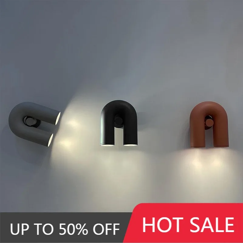 Creative U Tube Wall Light Bedside Reading Lamp Backdrop Wall Decor U-shaped Wall Sconce Minimalist Night Light