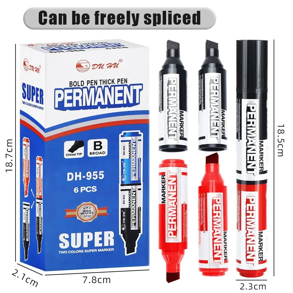 

Portable 2-10mm Marker Pen Double Tip Waterproof Ink Permanent Marker Axe Tip Art Marker Pens