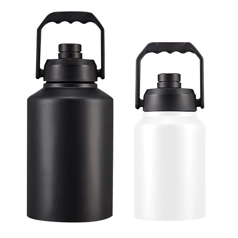 Venta al por mayor de gran capacidad 128oz 64oz termo de acero inoxidable termo botella de agua logotipo personalizado Garrafa De Gua