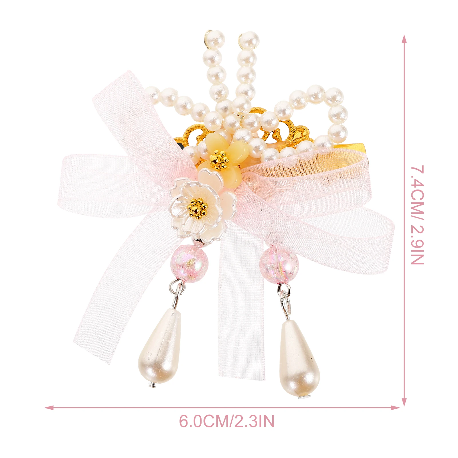 2pcs Flower Clips Tassel Pearl Hairpins Women Girls Lightweight Cute Accessories Wedding Party Decorative Hairpins For Thin Hair