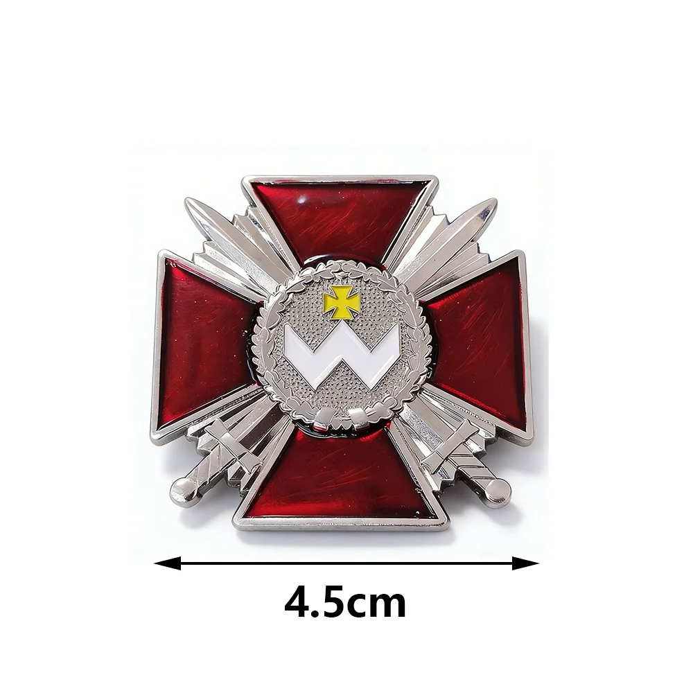 Ukrainian Bogdan Hemeliński Medal Maltese Cross Badge Military-style Commemorative Badges Decoration Crafts