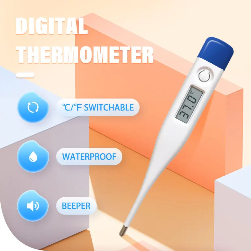 Household Indoor Medical 60s Measurement Baby Adult Oral Armpit Rectal Rigid Tip Thermometer Memory Beeper Fever Alarm Function