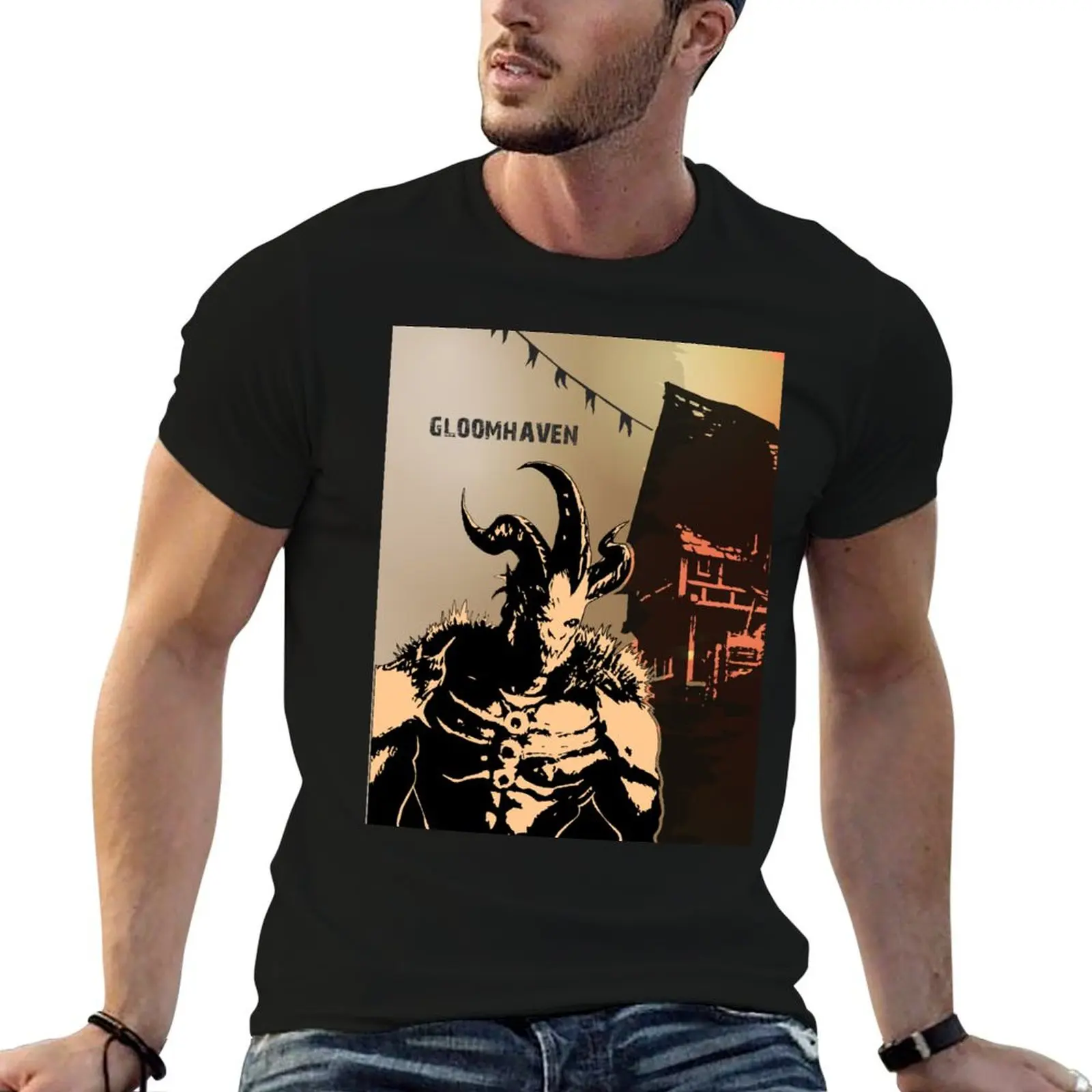 Gloomhaven - Diseño de juegos de mesa - Estilo póster de película - Camiseta con arte de juegos de mesa, camisetas divertidas, camiseta de algodón