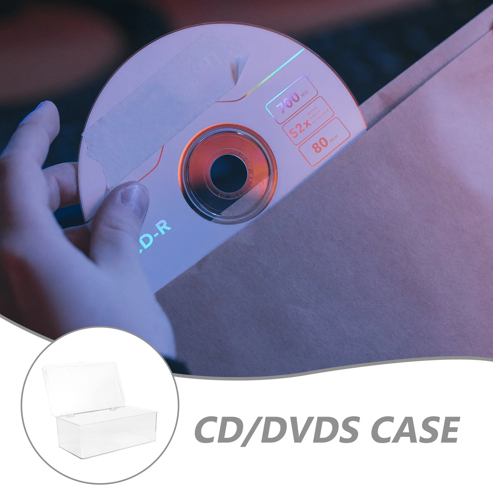 

Cd Storage Box Large Capacity Portable Scratch Resistant Dustproof Organizer Cd Dvd Case Storage Boxes with Lid