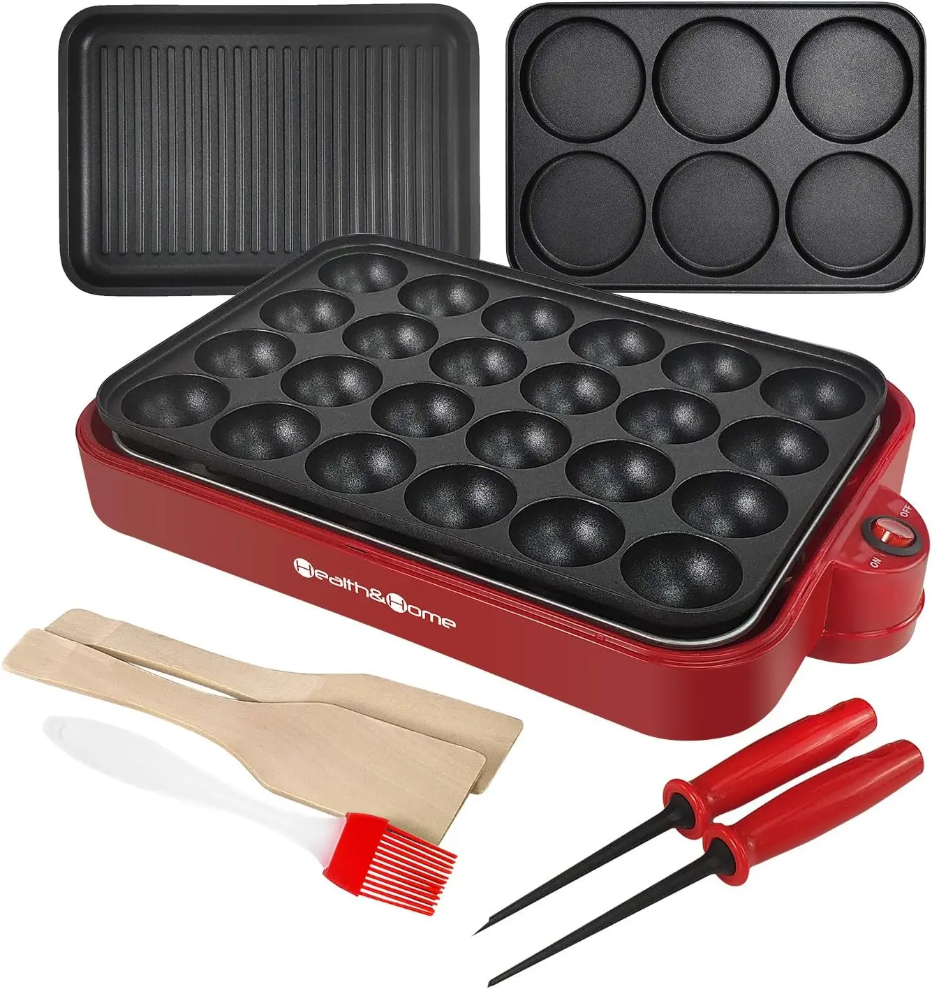 

Multifunction Nonstick Baking Maker with 3 Interchangeable Plates for Grill, Pancakes, Cake Pops