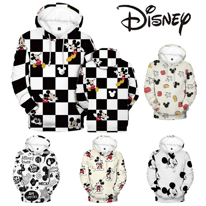 

Disney Mickey Mouse Hoodies Sweatshirt Cartoon Man Woman Autumn Winter Fashion Print Sweatshirts Y2K Casual Streetwear Tops Gift