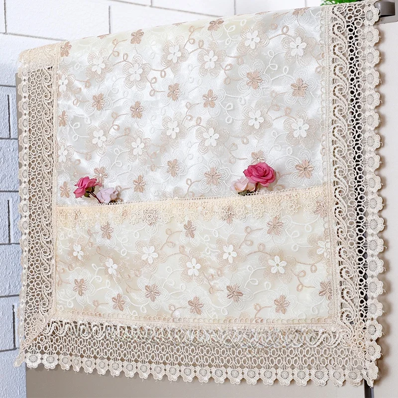 

Nordic Lace Embroidered Frie Cover Cloth Single Double Door Freezer Waing hine Dustproof Cover Universal Stretchable F...