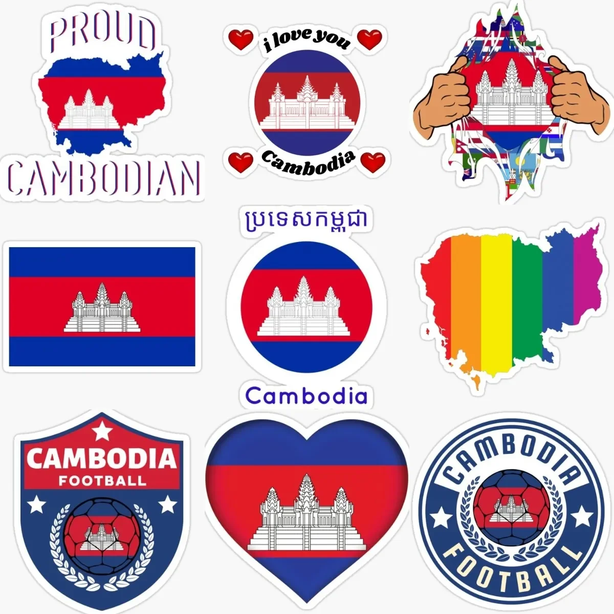

Cambodia Flag Map Emblem Creative Sticker for Decorate Wall Car Table Off-road Helmet Camper Bumper Window Decal