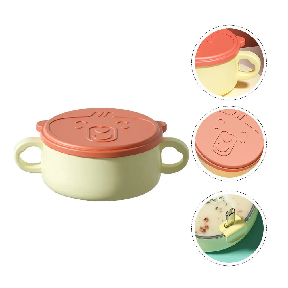 

1Pcs Baby Food Bowl Plastic Dual-Handle Detachable Infant Complementary Food Bowl Non-Slip Suction for Kids Baby Tableware