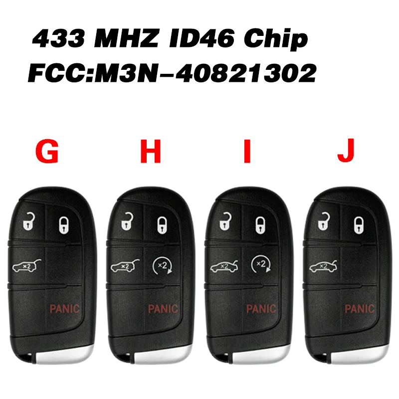 

CN086054 Keyless Remote For Jeep Grand Cherokee For Dodge Charger Challenger Dart Smart Car Key Fob ID46 434MHZ M3N-40821302