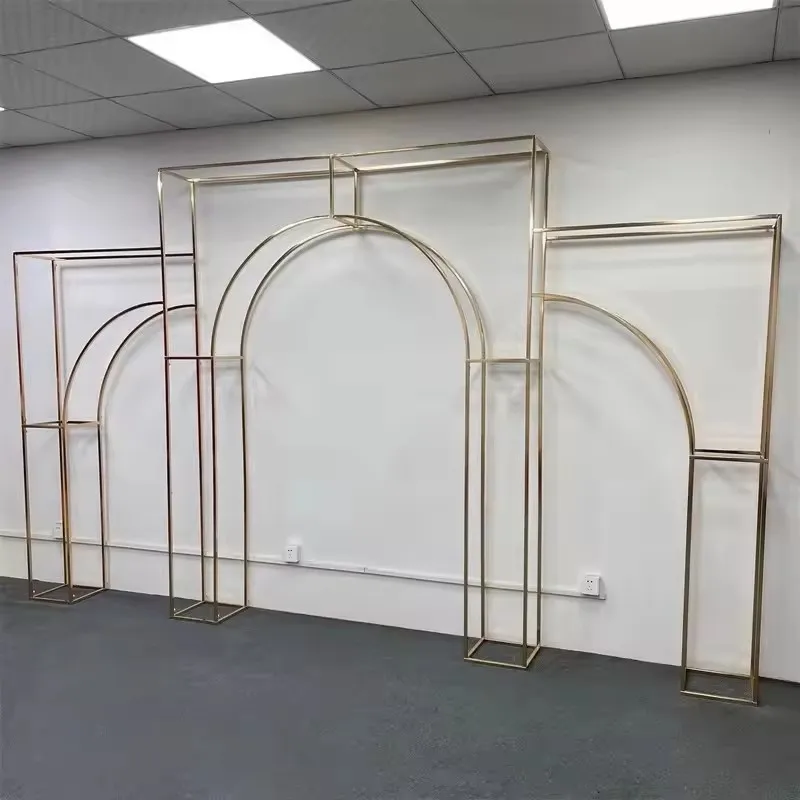 2M Goldener Funkelnder Blumenständer, Unterstützt Romantische Kulissen für Hochzeitsfeiern – Detail 6