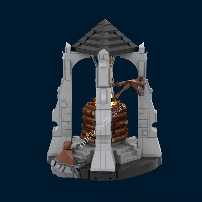 1238PCS 곤도르의 신호등 - 피핀의 용기 MOC 창의적인 거리 풍경 모델 블록 DIY 교육 조립 모델 장난감