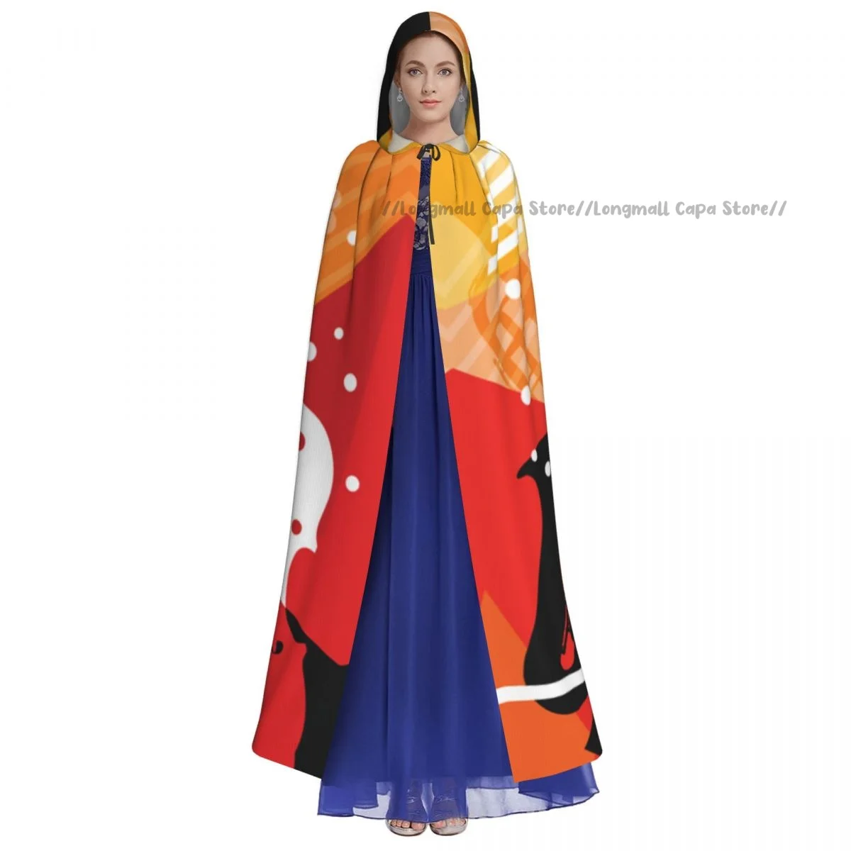 Witch Cloak Fashion Woman Pop Art On Abstract Musical Halloween Cosplay Costume Unisex Adult Cloak Retro Ages Cape