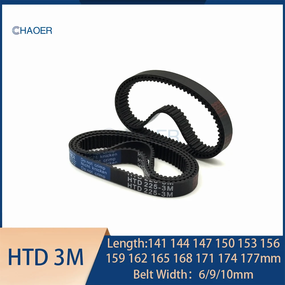 HTD3M Rubber Timing Belt Length 141 144 147 150 153 156 159 162 165 168 171 174 177mm 3M Synchronous Belt 3M-141 3M-144 3M-159