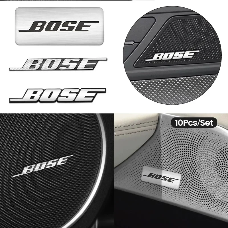 Pegatinas 3D de Aluminio con el Logotipo de BOSE para Automóviles BMW M, Mercedes Benz, Audi, Mitsubishi Lancer, Volkswagen, Ford, Mini, Audi, Cadillac