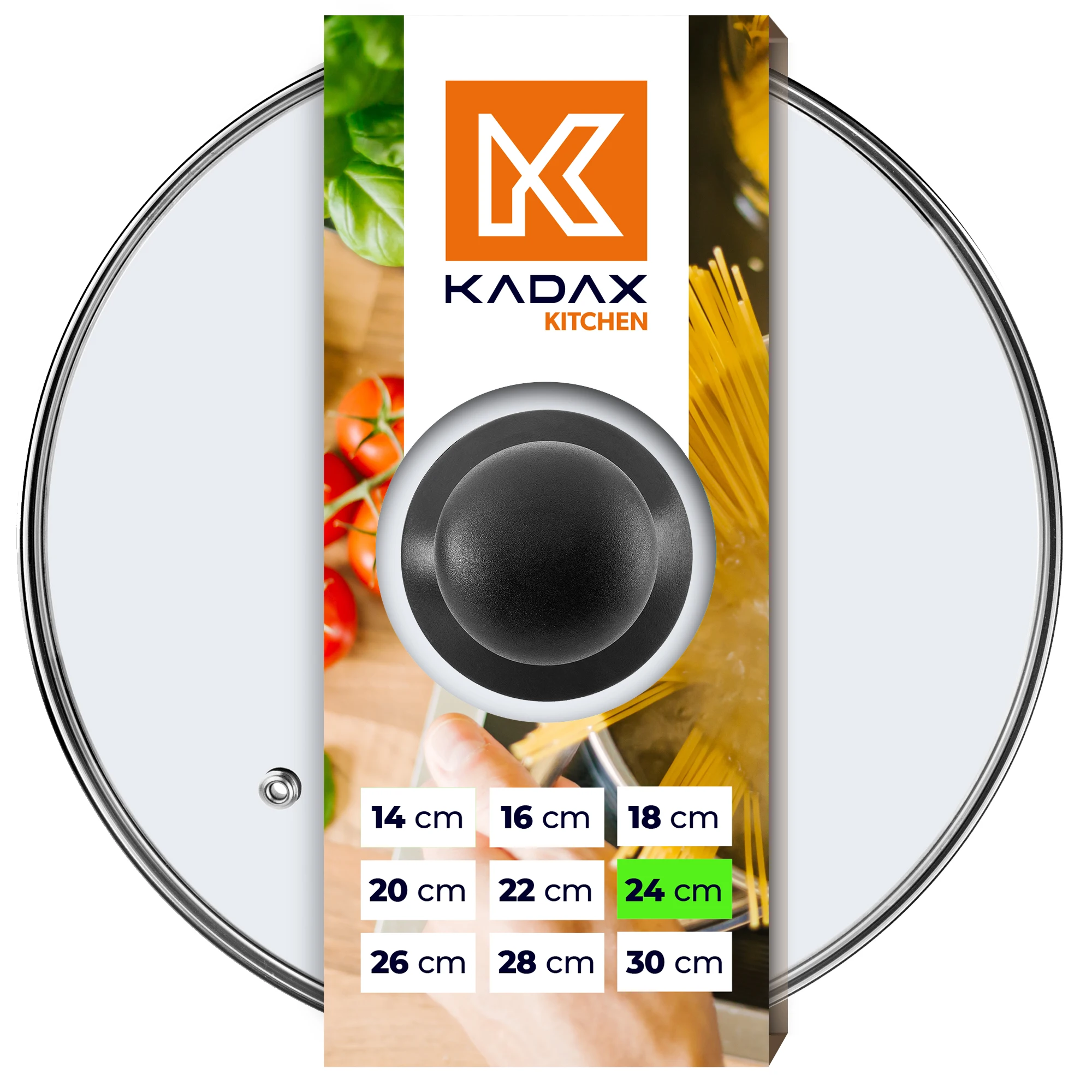 KADAX Glazen deksel 24cm Pot Pan Pan Universeel Hittebestendig 1 St