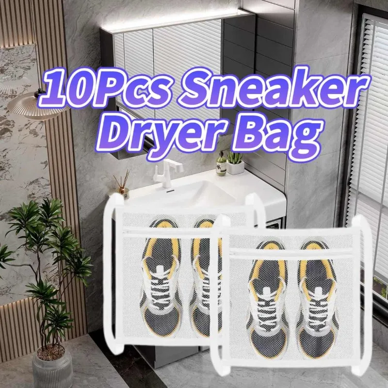 1–10 Stück Waschmaschinen-Tasche, Netz-Waschbeutel, tragbare Wäschetrocknungsnetztaschen für Schuhe, Trockner-Tür-Schuhnetztaschen