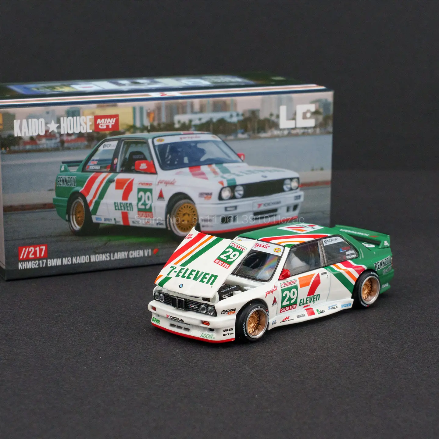 In Stock Kaido House + MINIGT BMW M3 KAIDO WORKS LARRY CHEN V1 USA Exclusive KHMG217 Car Alloy Diecast Model Toys