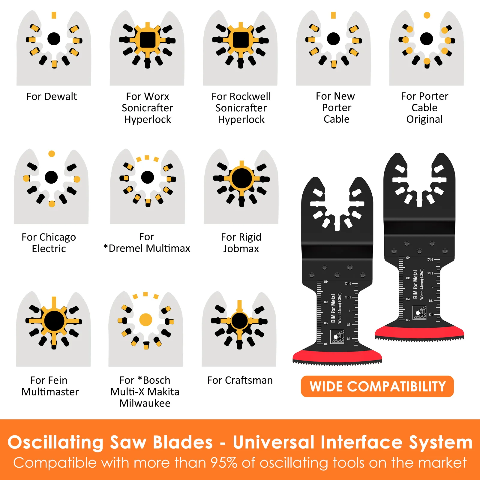 10Pcs M42 Bi-Metal Oscillating Saw Blades Multifunctional Oscillating Multitool Blades Chainsaw Replacement Blades Multitool