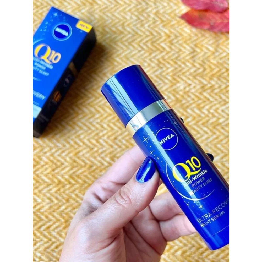 Nivea Q10 Anti-wrinkle Ultra Recovery Night Serum 30ml Antioxidant Anti-Aging Repairing Moisturizing Firming Lifting Skin Care