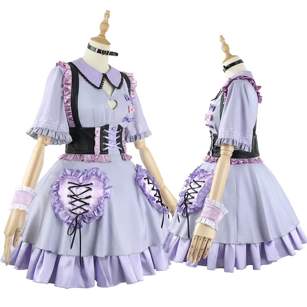 SingXeng Anime Youtuber Vtuber Nijisanji Sukoya Kana Cosplay Costume Nurse Uniform Sexy Woman Maid Purple Dress Suit Customize