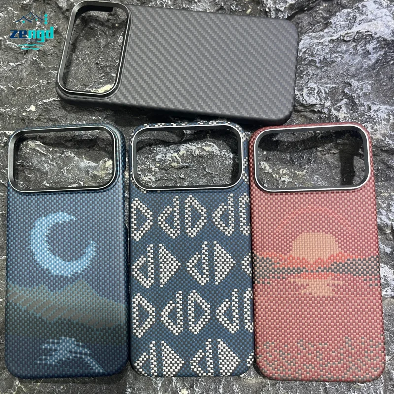 حافظة هاتف فاخرة فاخرة من ألياف الأراميد من سلسلة iPhone 17 مع ملمس مغناطيسي ممتاز #2