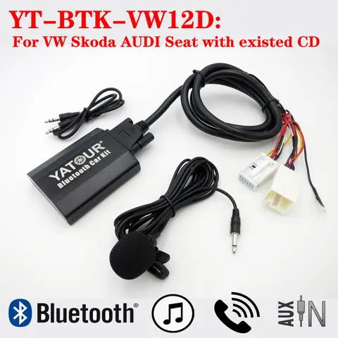 Yatour 블루투스 디코더 음악 키트, 폭스바겐 아우디 스코다 시트 비틀 폭스 골프 제타 파사트 폴로 티구안 투아렉 GTI용, 신상