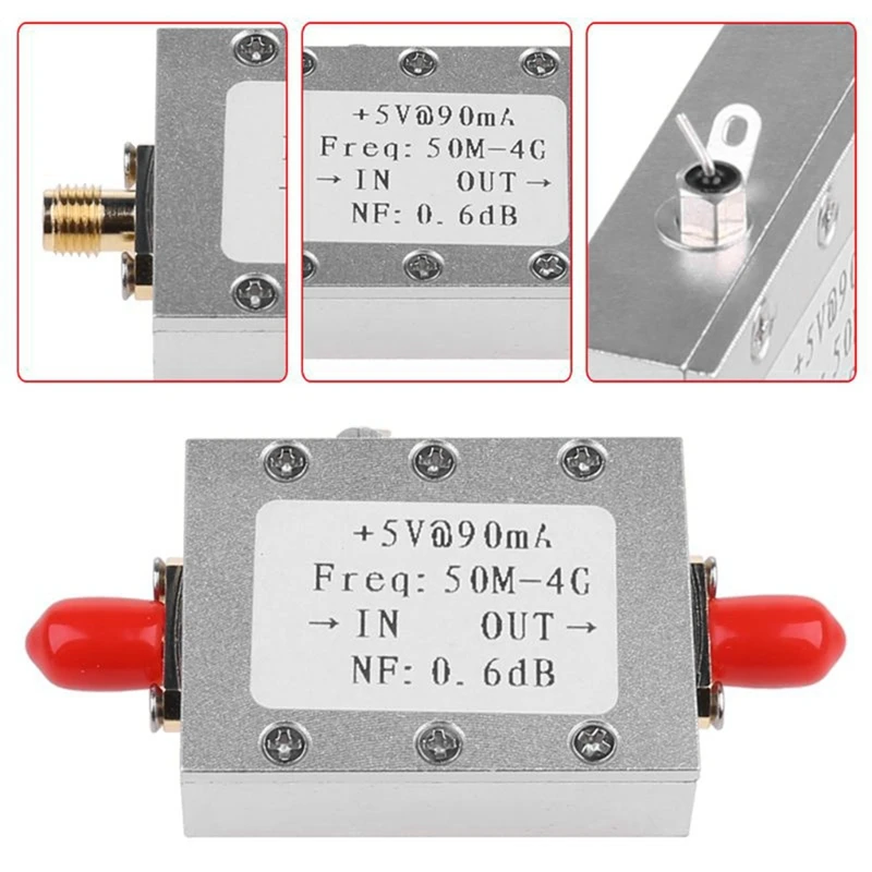 Imagem -03 - Metal o Módulo do Amplificador do rf Placa do Radioamadorismo Lna 50m4ghz nf 0.6db