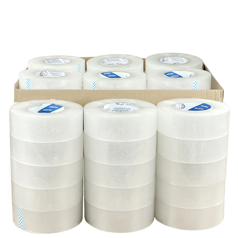 شريط تعبئة أبيض شفاف بعرض 44 مم، شريط تغليف عالي التحمل لتغليف الشحن وأشرطة لاصقة مزخرفة لختم الهاتف المحمول