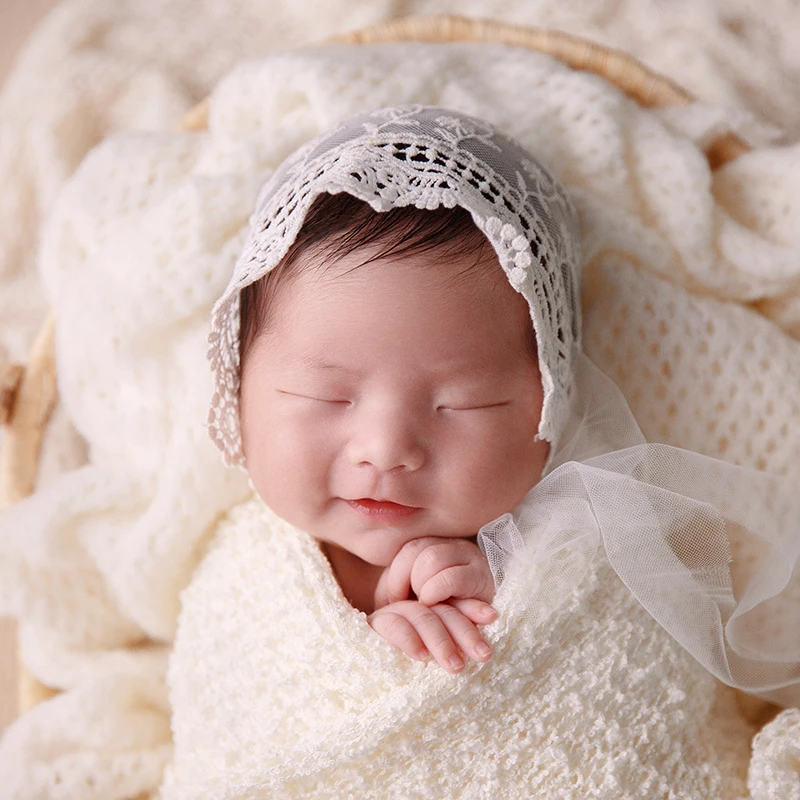 Newborn Photography Props Baby Photo Wool Wrapping Cloth Blanket Decoration Boys Girls Studio Photoshoot Wool Wrap Accessories