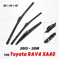 Juego de limpiaparabrisas delantero y trasero para Toyota RAV4 XA40 2013 - 2018, parabrisas, ventana, cepillo para lluvia, 26 ""+ 16"" + 10""