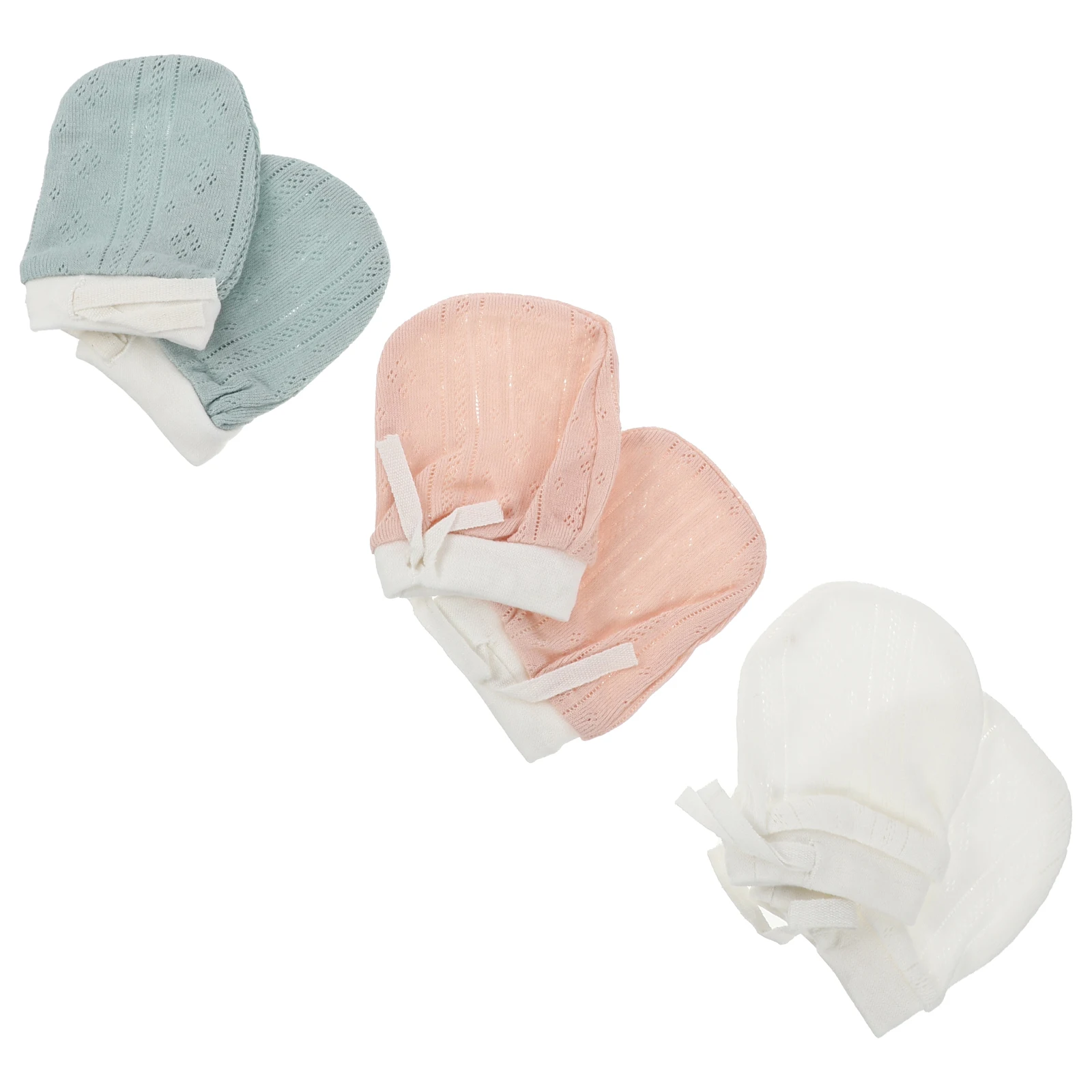 

3Pairs Decorative Baby Mittens Anti-Scratch Toddler Gloves Premium Cotton Soft Baby Mitten Anti-Scratch Infant Mitten