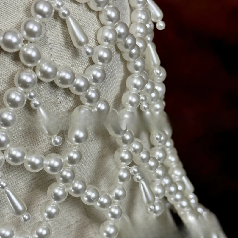 Women Body Jewelry Sexy Bikini Chest chain simulated pearl Handmade grid Bra chain Tank Top Body Chain Night Club birthday party