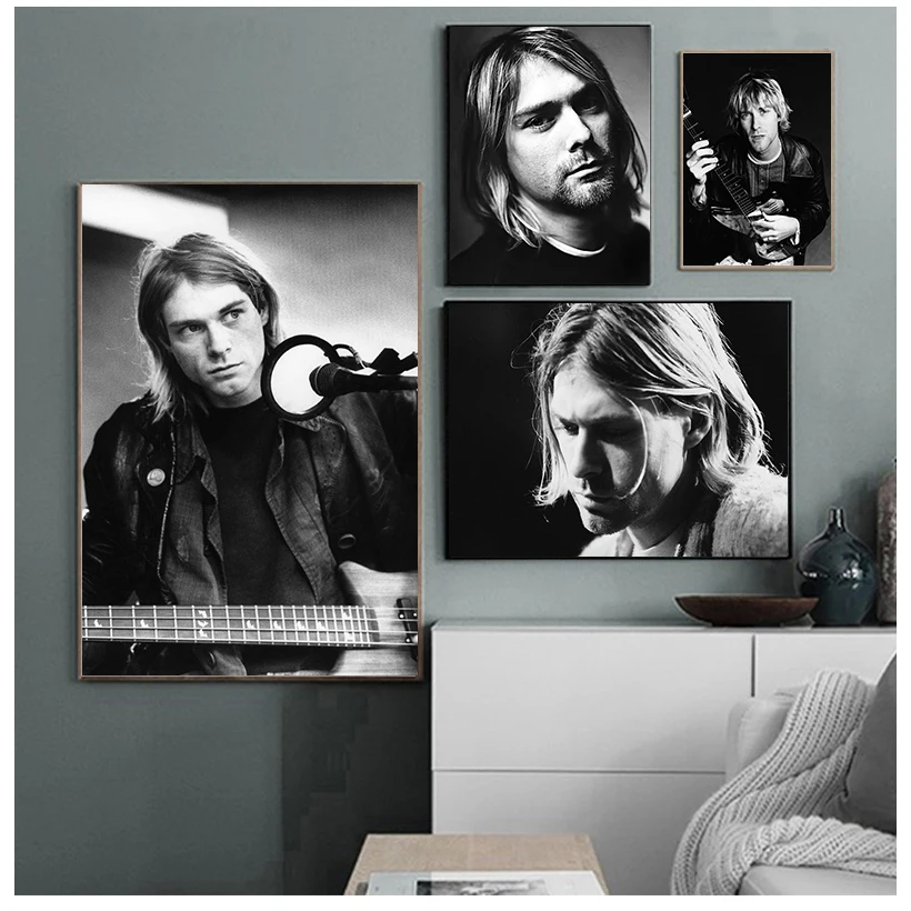 Kurt Cobain Rock Music Band Music Singer Star Wall Art Picture Posters and Prints Canvas Painting for Room Home Decor