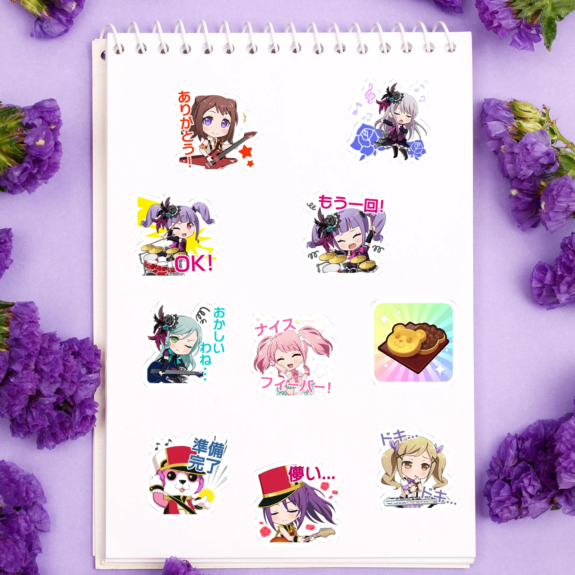 40pcs BanG Dream sticker anime game cartoon character stickers for water cup, mobile phone case, computer diy