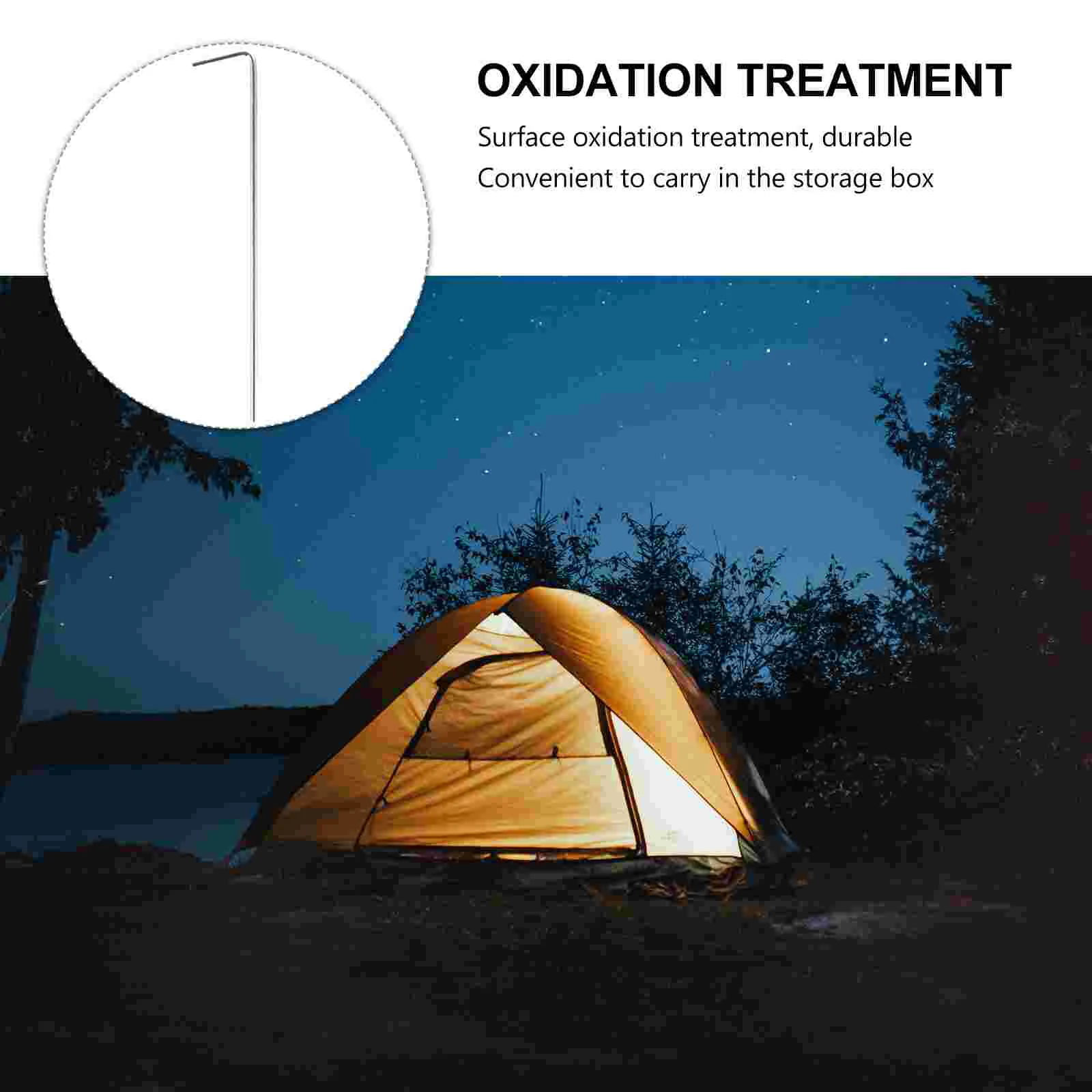 20 PCS 7-shaped Ground Nail Camping Tent Stakes Canopy Steel Nails Accessories Outdoor Tarp Peg