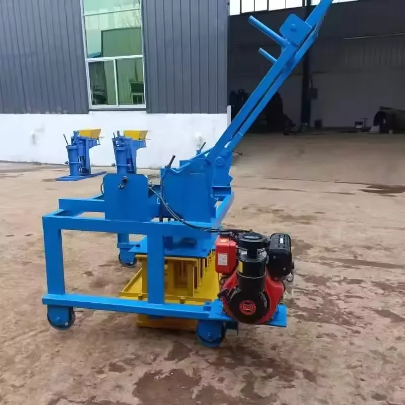 Paving Blocks Making Machinery Movable Mobile Diesel Engine Egg Laying Concrete Hollow Block Making Machine with Wheels
