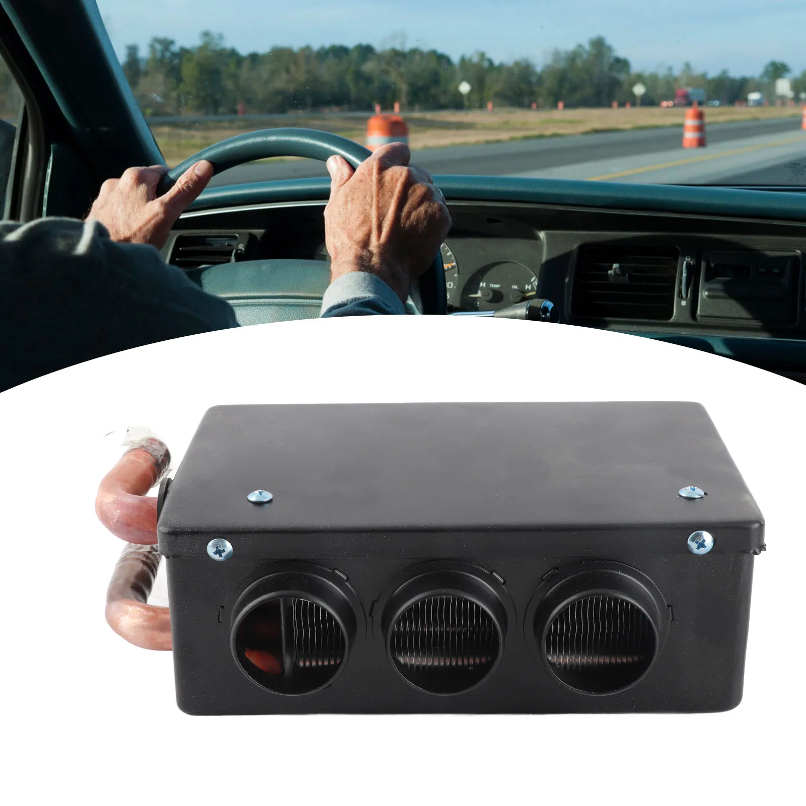 12V Riscaldatore Per Auto Sbrinatore Per Auto 12V 50W Riscaldatore Per Auto 3 Fori Portatile Invernale Riscaldamento Veloce Più Caldo Gelo Rimozione A Basso Rumore Auto Disappannatore